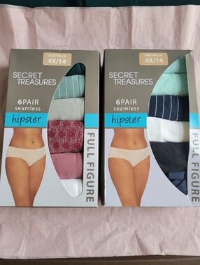 2 Packs NEW Secret Treasures Women's Hipster Seamless Underwear Panties Plus 4X